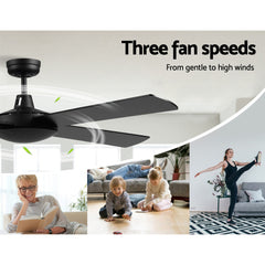 Devanti 52'' Ceiling Fan w/Remote - Black