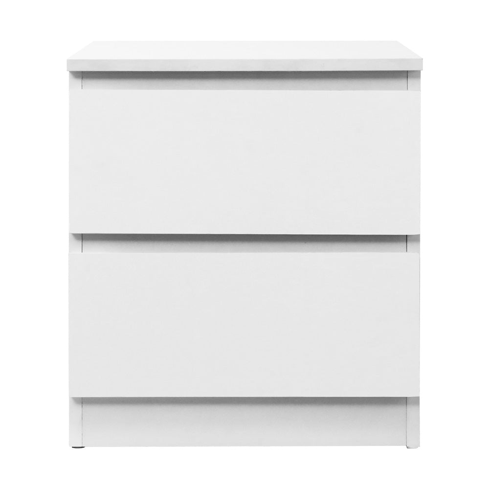 Artiss Bedside Table 2 Drawers - PEPE White