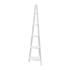 Artiss Bookshelf Corner Shelf 5 Tiers - CANE White