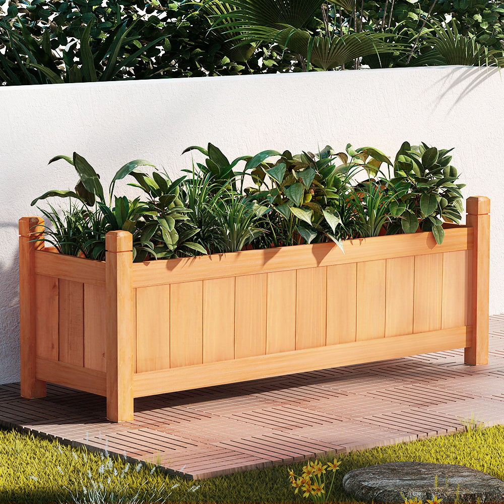 Greenfingers Garden Bed 90x30x33cm Wooden Planter Box Raised Container Growing