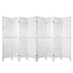 Artiss Room Divider Screen 8 Panel Privacy Wood Dividers Stand Bed Timber White