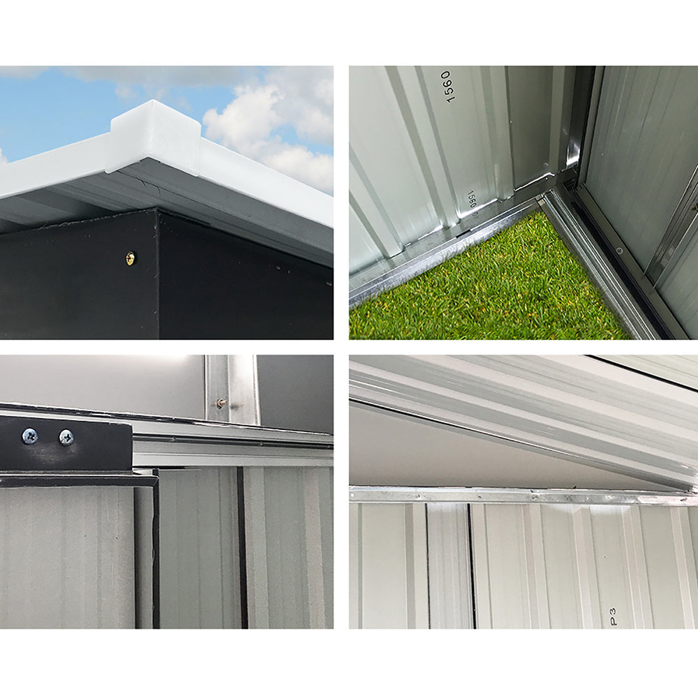 Giantz Garden Shed 2.38x1.31M Sheds Outdoor Storage Tool Metal Workshop Shelter Sliding Door