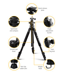 Weifeng 173cm Professional Ball Head Tripod Digital Camera