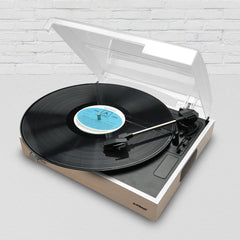 mbeat Slim Wooden Style USB Turntable