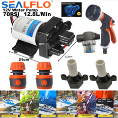 12V SEALFLO Water Pump High Pressure Self-priming rv Camping Boat 70PSI 11.3L/M