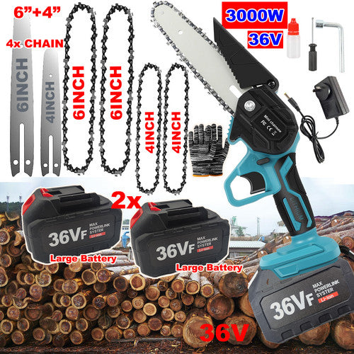 4"+6" Chainsaw Cordless Rechargeable Wood Cutter Saw Chain Saws Electric tools