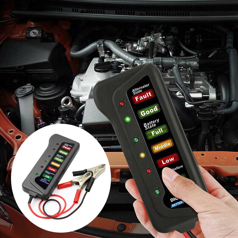 Car Battery Tester Automotive 12V Digital Testing Tool Voltage Analyzer Checker