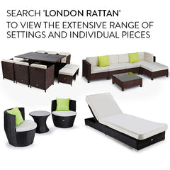 LONDON RATTAN Ottoman Outdoor Wicker Furniture Garden Sofa Lounge Foot Stool