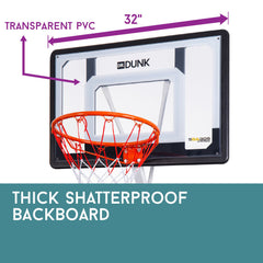 Dr.Dunk Portable Basketball Hoop Stand System Height Adjustable Net Ring Kids