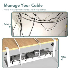 GOMINIMO Retractable Cable Management Tray- No Drilling Type (White) GO-CMT-103-KX