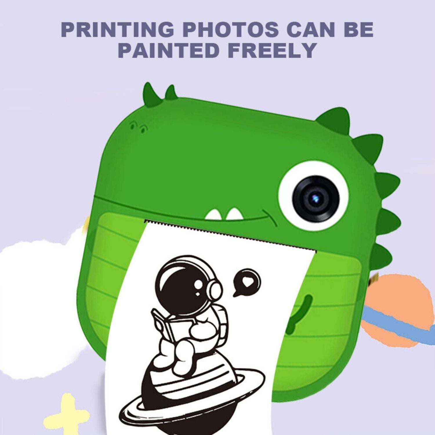 GOMINIMO Instant Print Camera for Kids with Print Paper and 32GB TF Card (Dinasour) GO-IPC-100-YMS