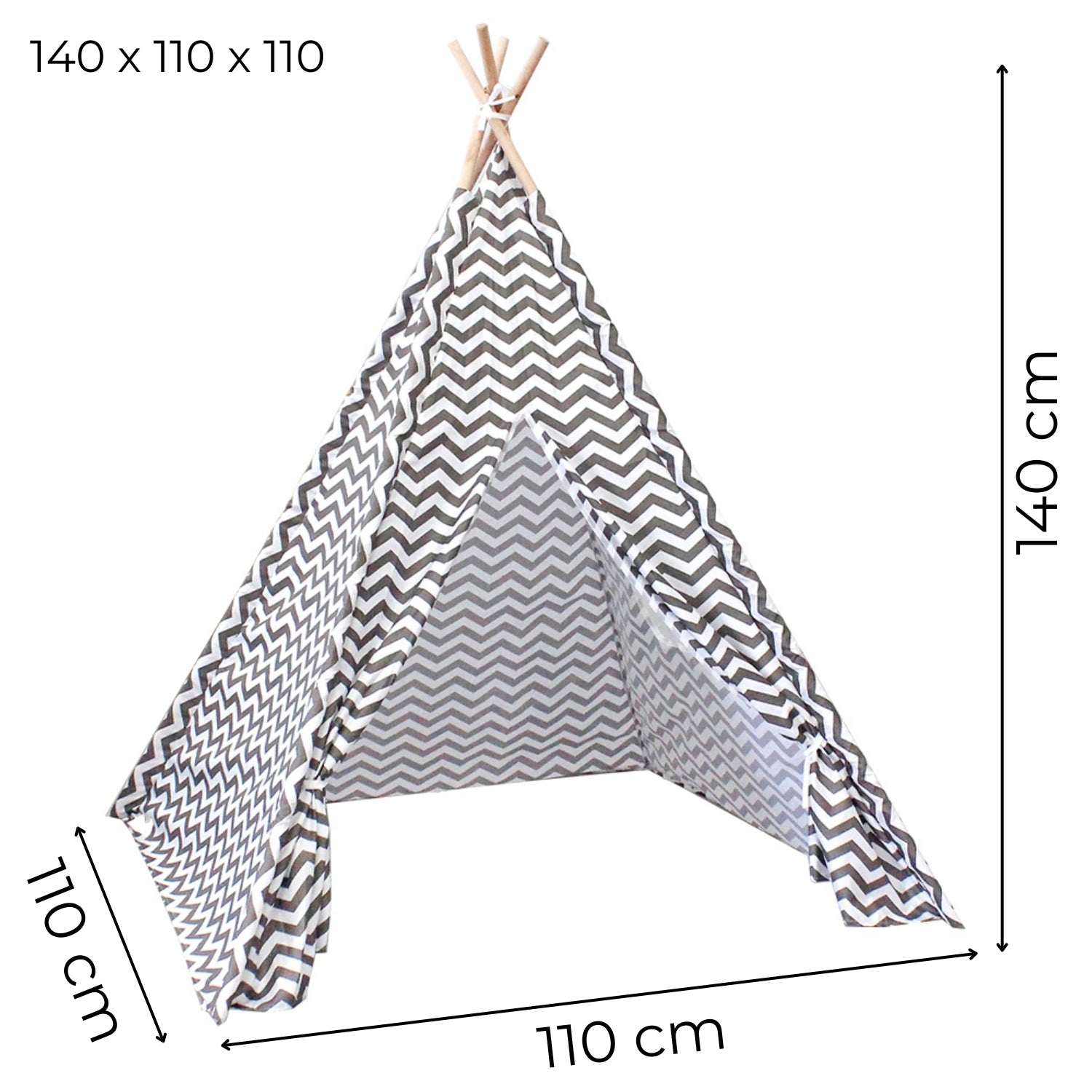 GOMINIMO Kids Teepee Tent with Side Window and Carry Case (Wave Stripe) GO-KT-103-LK