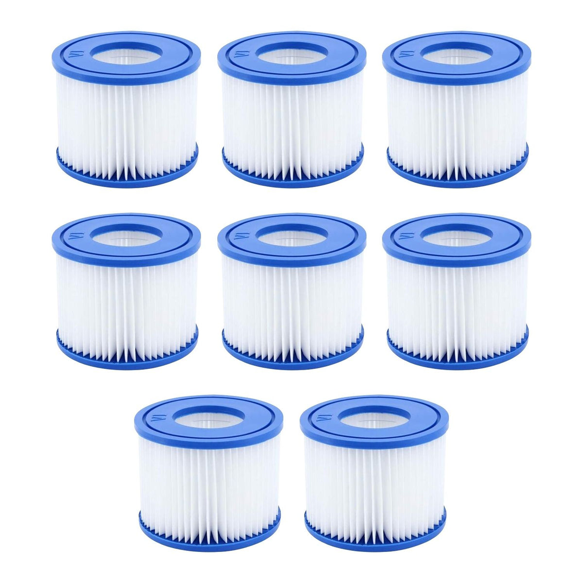 NOVEDEN 8 Pack Hot Tub Spa Filter Replacement Cartridge Size ? (Blue and White) NE-FR-100-JIZ