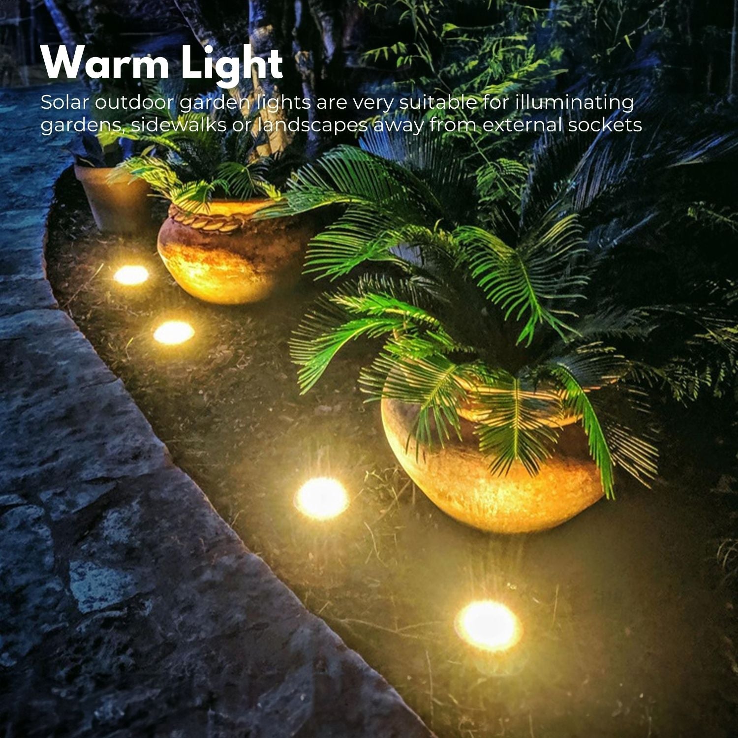 NOVEDEN 12 Pack Waterproof Solar LED Light (Warm) NE-SL-106-ZL