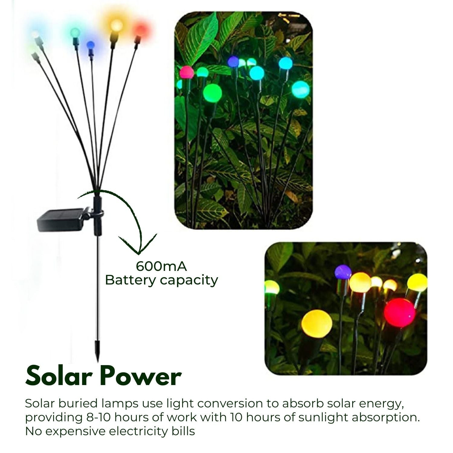 NOVEDEN 3 Pieces Solar Powered Firefly Lights (Color Light) NE-SL-109-ZL