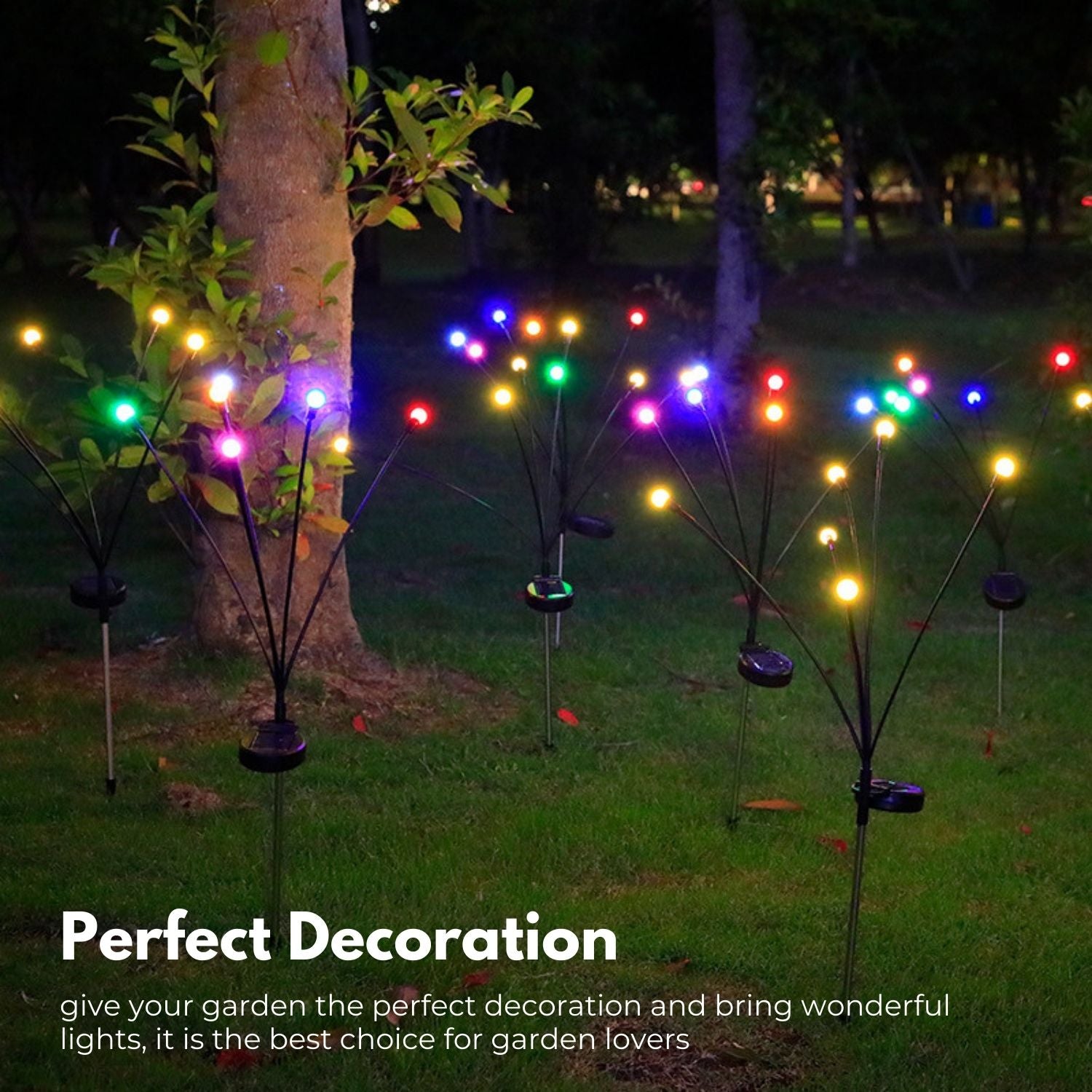 NOVEDEN 3 Pieces Solar Powered Firefly Lights (Color Light) NE-SL-109-ZL