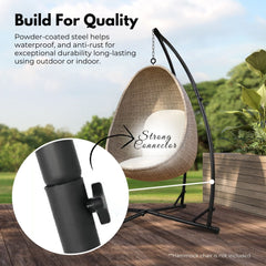 NOVEDEN Hammock Chair Stand for Hanging Air Porch Swing Chair (Black) NE-HC-100-DL