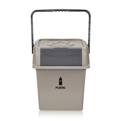 2 Set 45L Stackable Recycle Bin Brown Rubbish Open-Touch Flip Lid