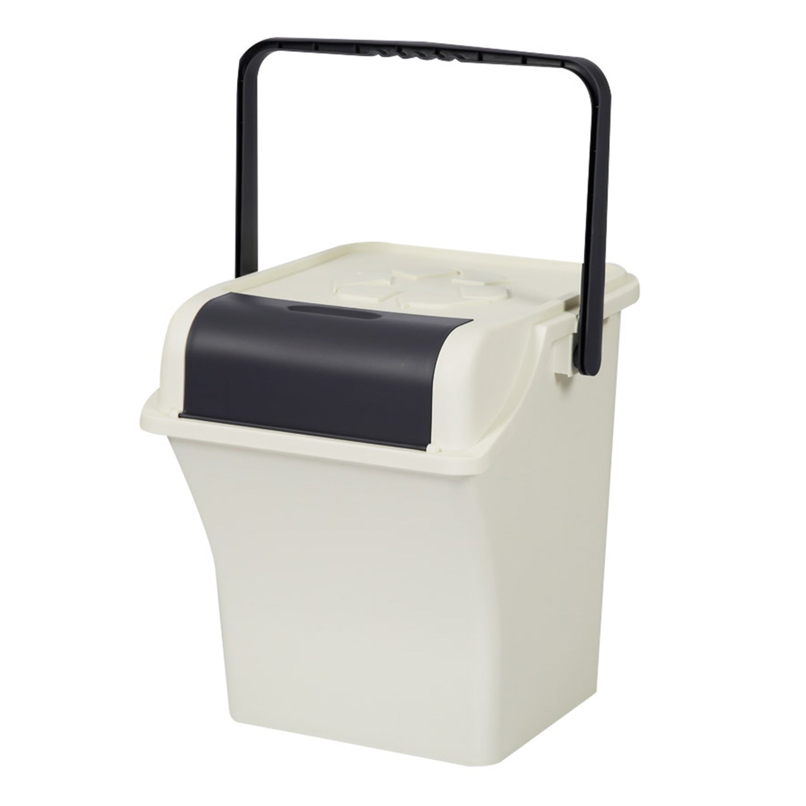 2 Set 45L Stackable Recycle Bin Invory Rubbish Open-Touch Flip Lid