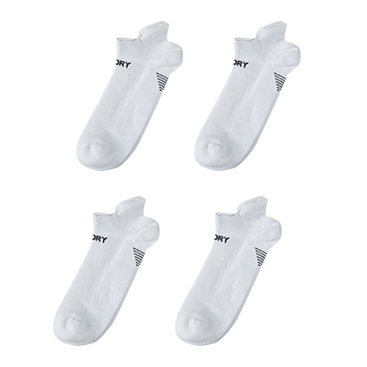 4X Rexy Seamless Sport Sneakers Socks Medium Non-Slip Heel Tab WHITE