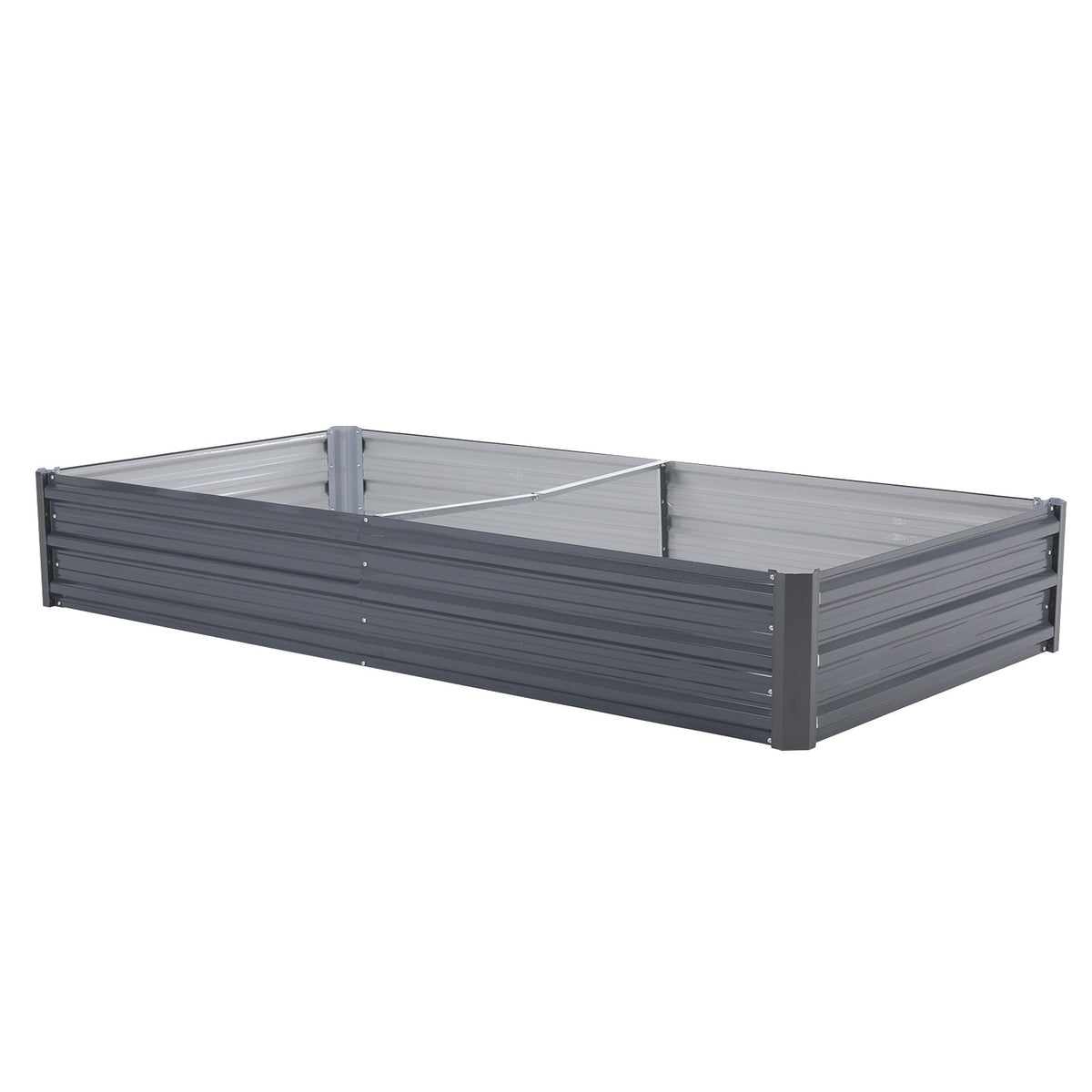 Raised Garden Bed Galvanised Steel Planter 210 x 90 x 30cm GREY