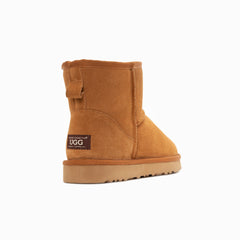 Ugg Boots Genuine Australian Sheepskin Unisex Mini Classic Suede (Chestnut, EU35)