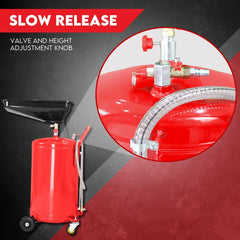 80L Mobile Waste Oil Drainer Telescopic Workshop Fluid Collection Tank