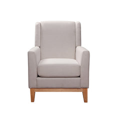 Armchair in Beige Colour Lounge Accent Chair Upholstered Fabric with Wooden leg