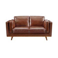 3+2+1 Seater Sofa Brown Leather Lounge Set for Living Room Couch with Wooden Frame