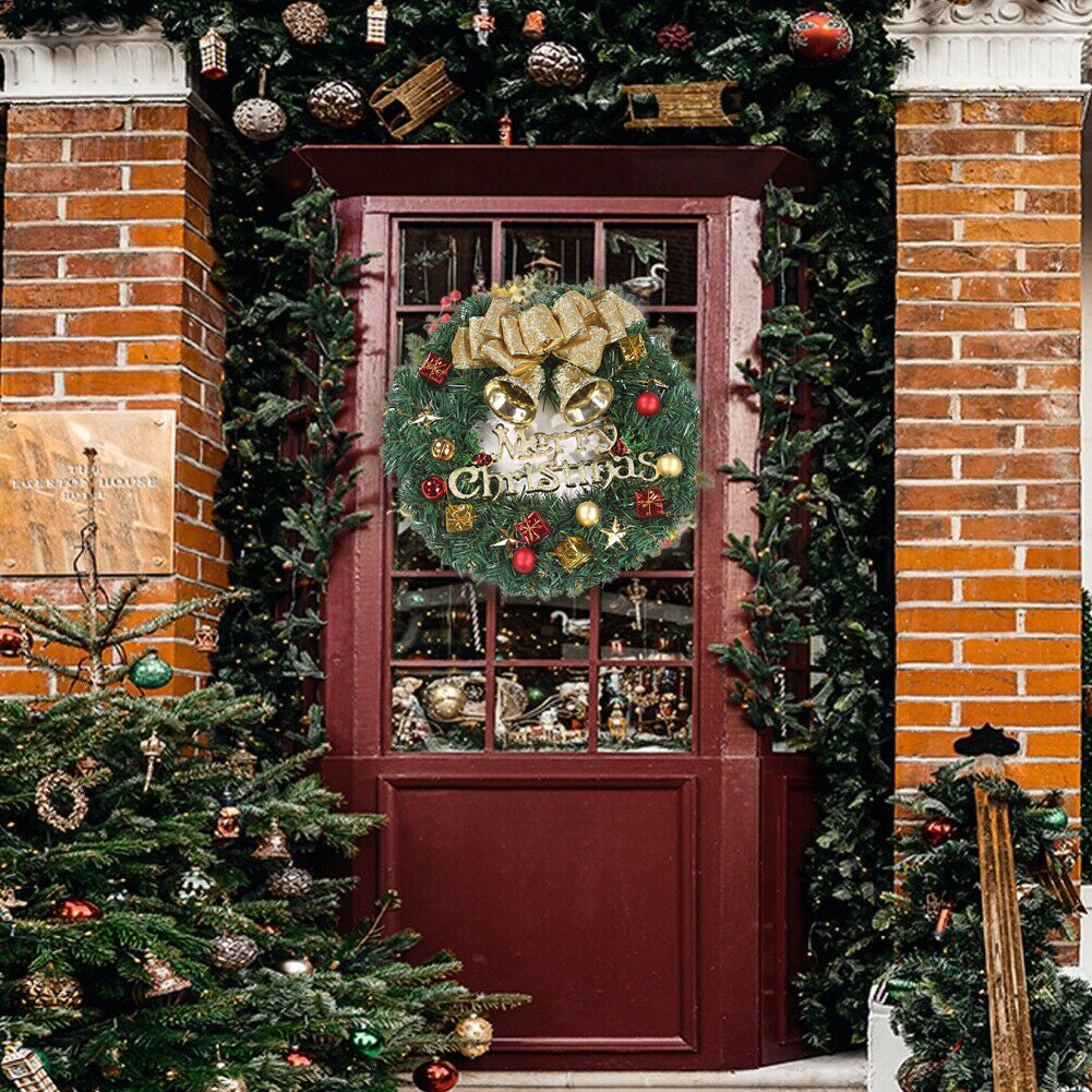 Christmas Wreath Door Garland Decoration Front Door Hanging Flowers Tree D��cor(J1-2)