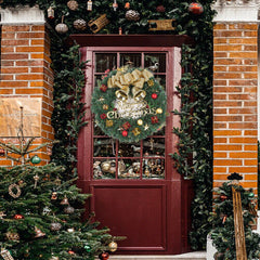Christmas Wreath Door Garland Decoration Front Door Hanging Flowers Tree D��cor(H1-2)
