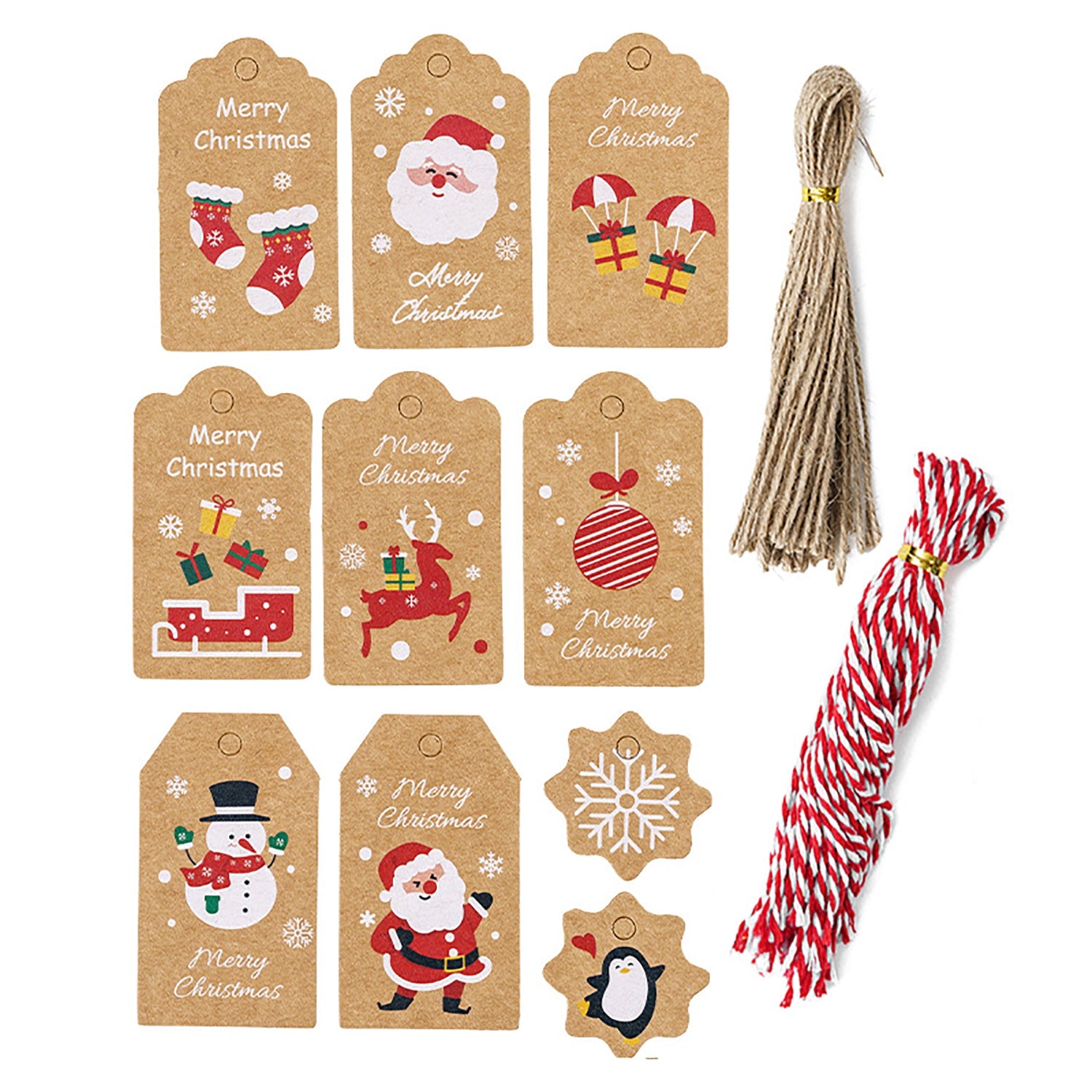 100Pack Xmas Decoration 350g Thicken Kraft Paper Gift Tag Wrapping Kraft Tag Hang Tags(Style B)