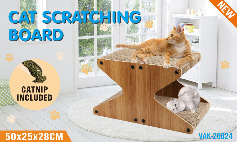 VaKa Cat Scratching Scratcher Board Cat Tree Pad Lounge Toy Corrugated Cardboard