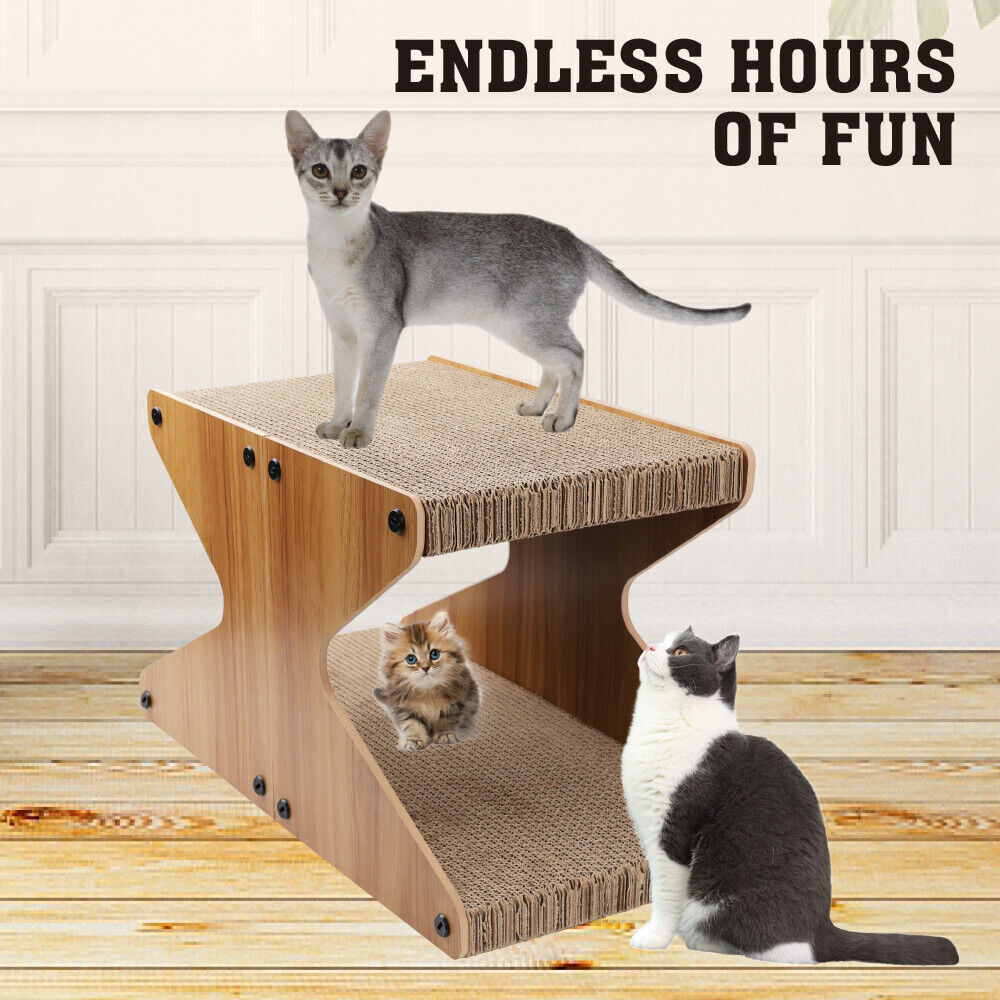 VaKa Cat Scratching Scratcher Board Cat Tree Pad Lounge Toy Corrugated Cardboard