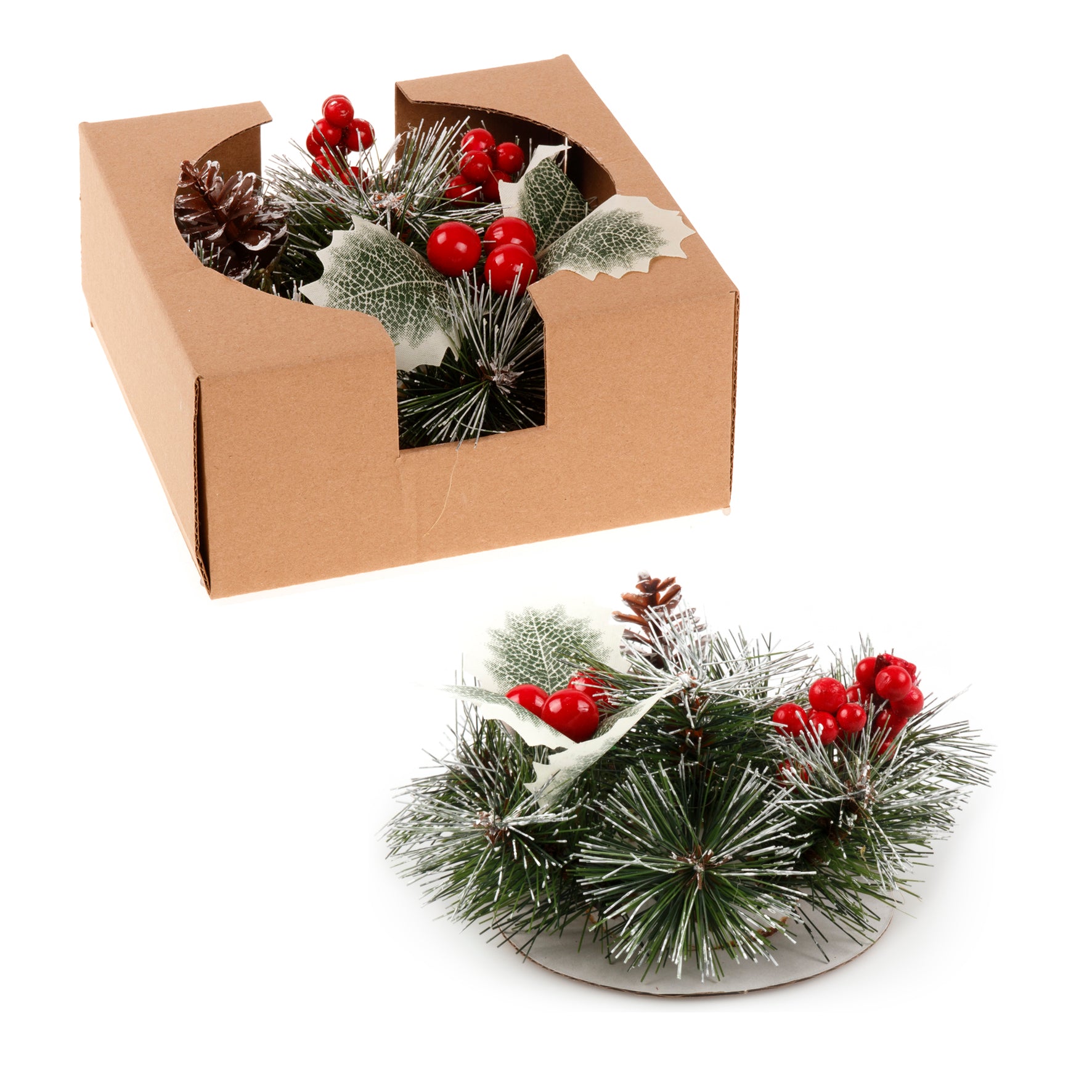 Christmas Floral Table Arrangements Red Berries Pine Cones Flowers Decorations, Large