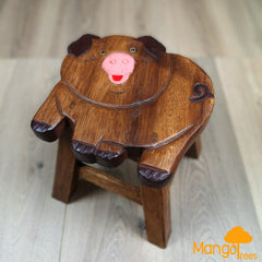 Kids Wooden Stool Pig