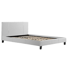 Queen PU Leather Bed Frame White