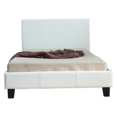 King Single PU Leather Bed Frame White