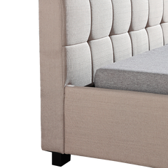 King Single Linen Fabric Deluxe Bed Frame Beige