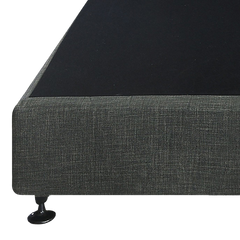 Palermo King Single Ensemble Bed Base Platinum Graphite Linen Fabric