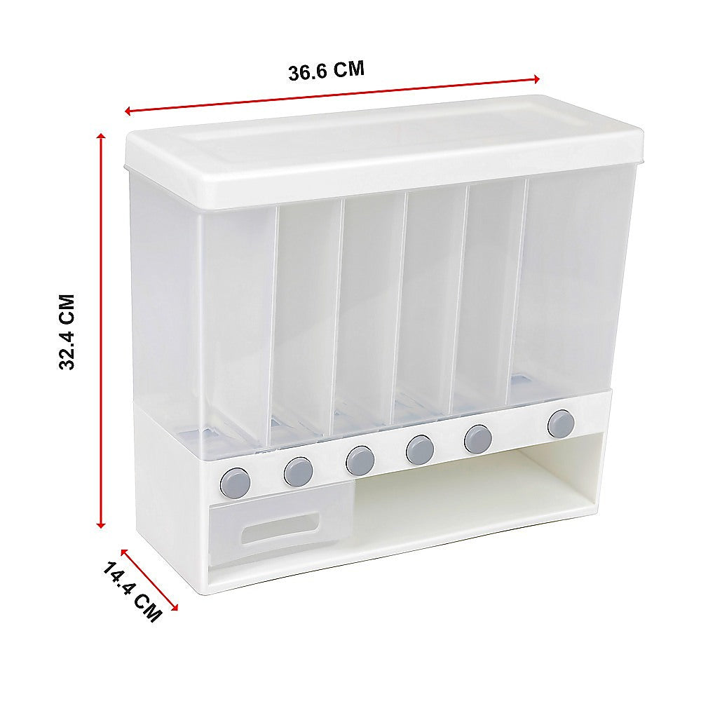 Grain Container Cereal Dispenser 10L Dry Food Rice Flour Storage Box Wall