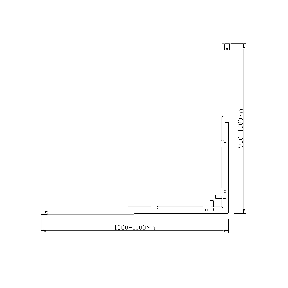 Adjustable 1100x1000mm Double Sliding Door Glass Shower Screen in Gold