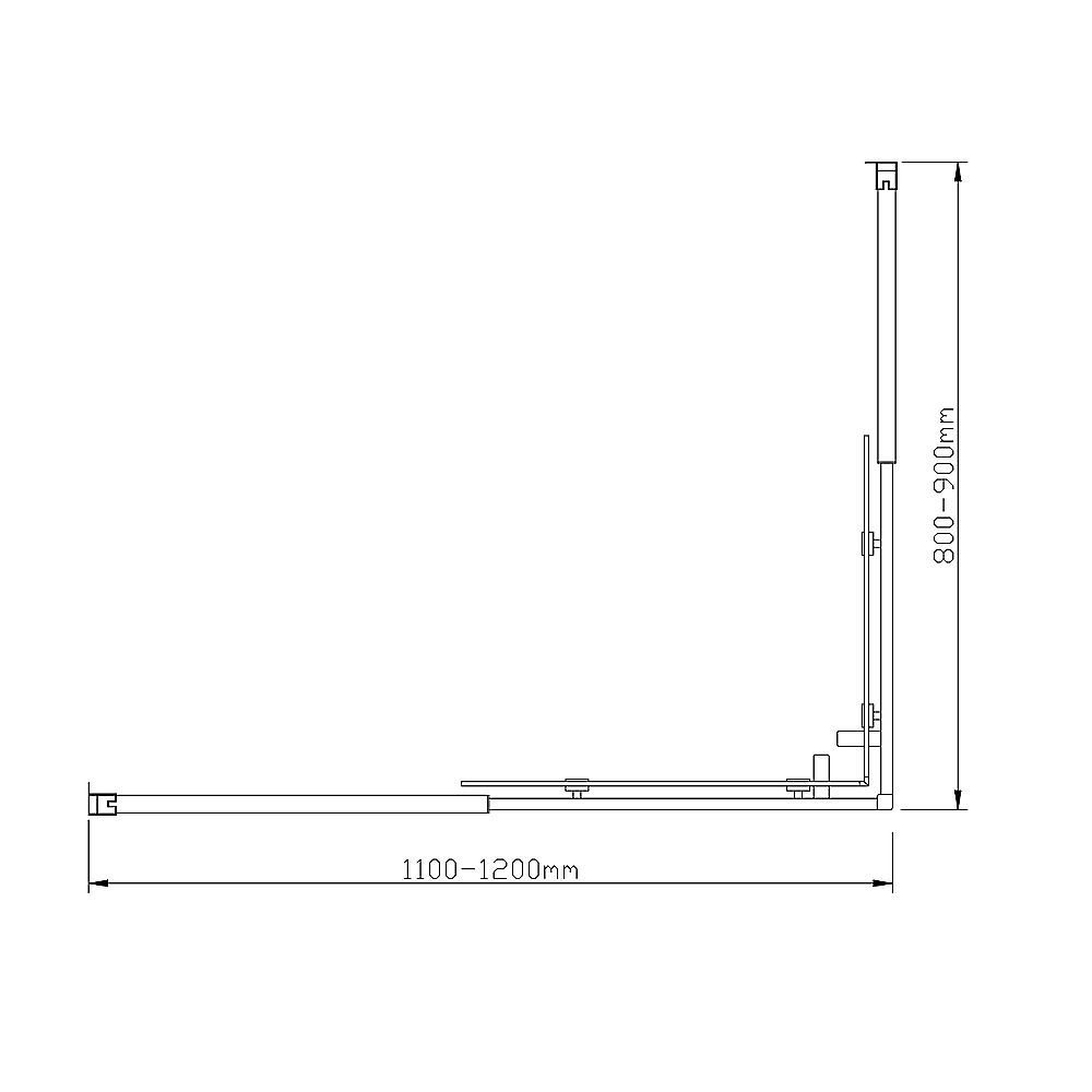 Adjustable 1200x900mm Double Sliding Door Glass Shower Screen in Gold