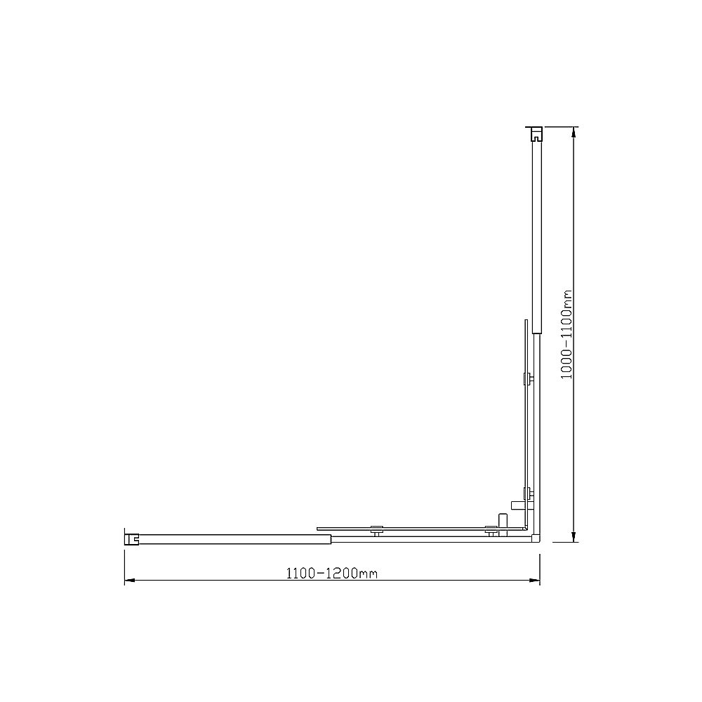 Adjustable 1200x1100mm Double Sliding Door Glass Shower Screen in Gold