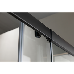 Adjustable 900x900mm Double Sliding Door Glass Shower Screen in Black