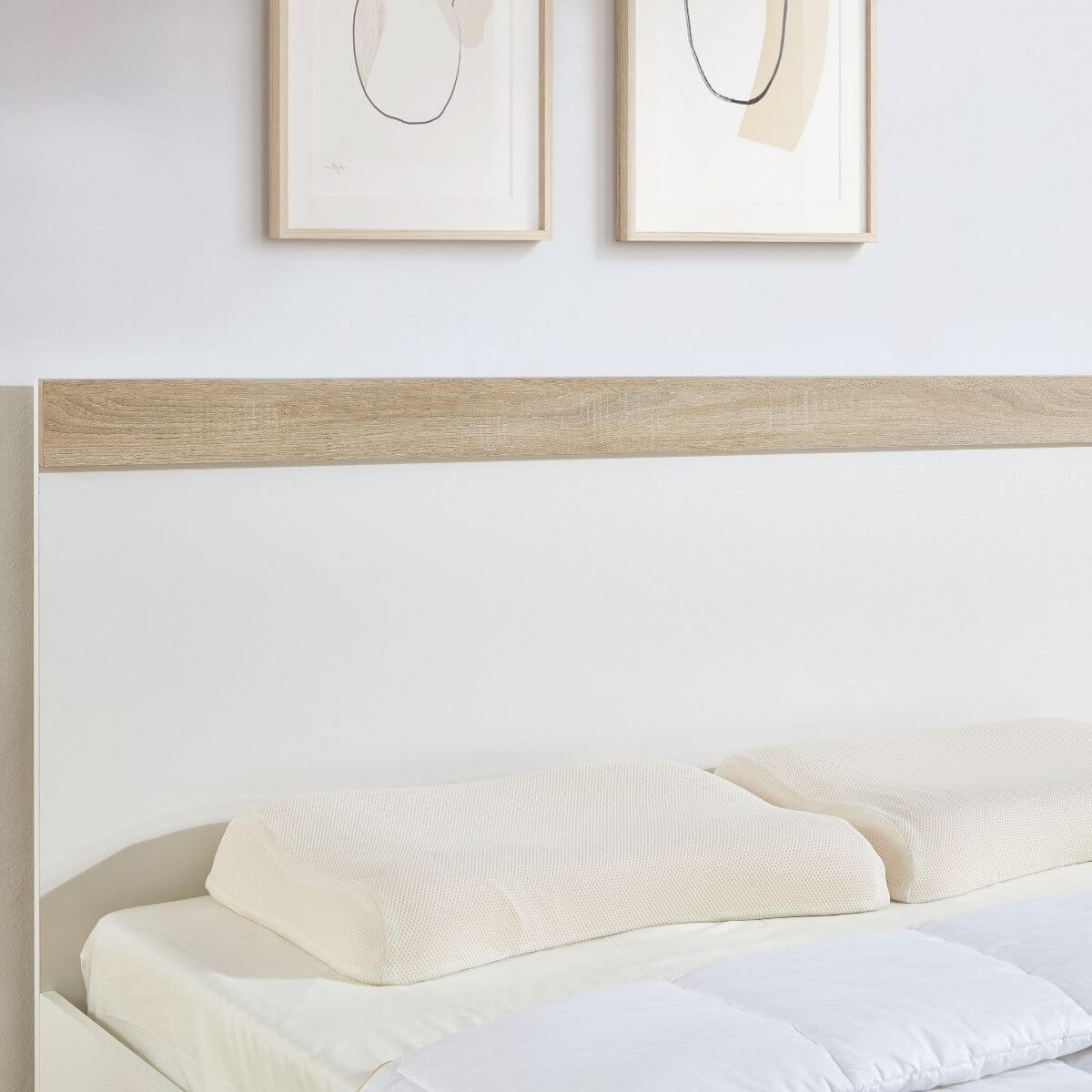 Aiden Industrial Contemporary White Oak Bed Frame